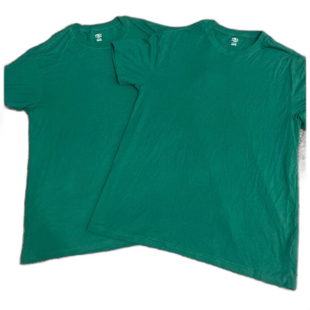 2 Athletic Works green short sleeve shirts L Men's